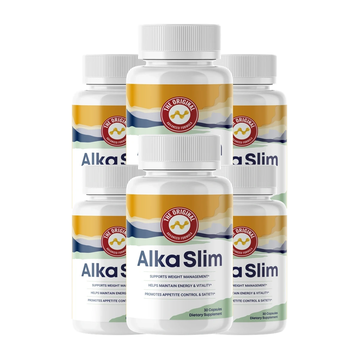 AlkaSlim 6 Bottle Weight Loss Supplement Package for Long Term Wellness Support